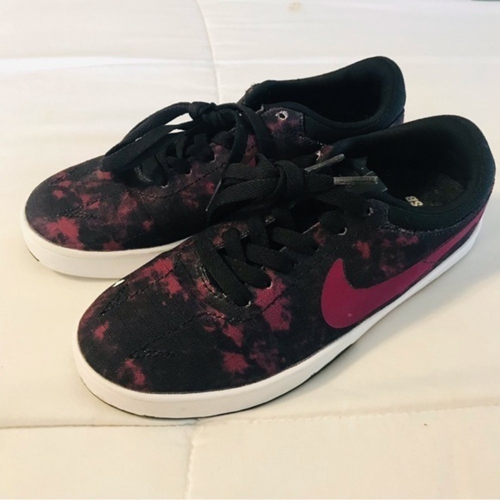 Nike SB Lunarlon Eric Kosyon Black Purple Canvas Skate Shoes Sneakers 5Y 6.5